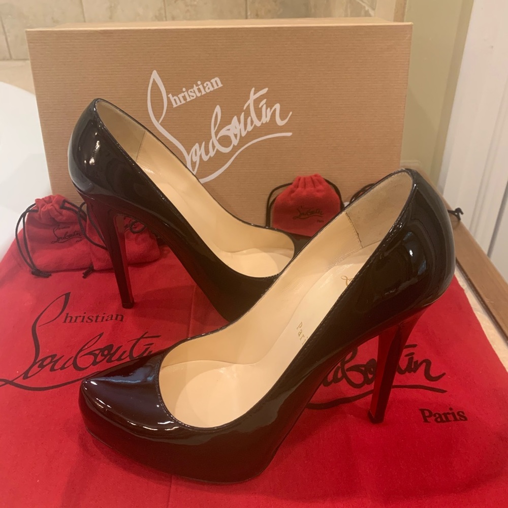 Christian Louboutin Black Patent Leather Pumps